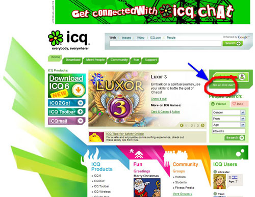  Not an ICQ user? (    ?)      